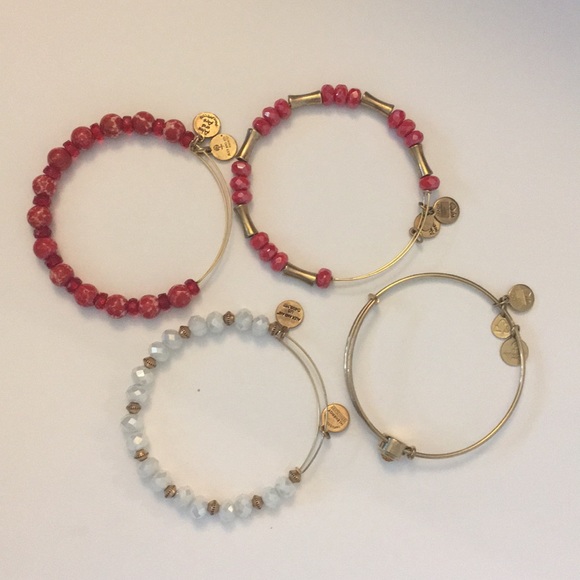 Alex and Ani Red and Gold Bracelets (4) - Picture 4 of 6